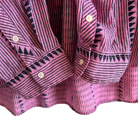 J. Crew long sleeve airy pin tuck ruffled peasant blouse L excellent condition - Picture 5 of 11